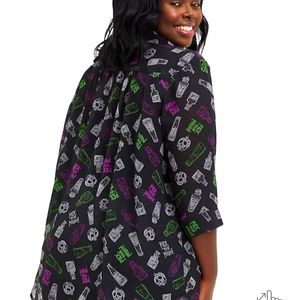 Button up tunic disney villans "pick your poison" Torrid